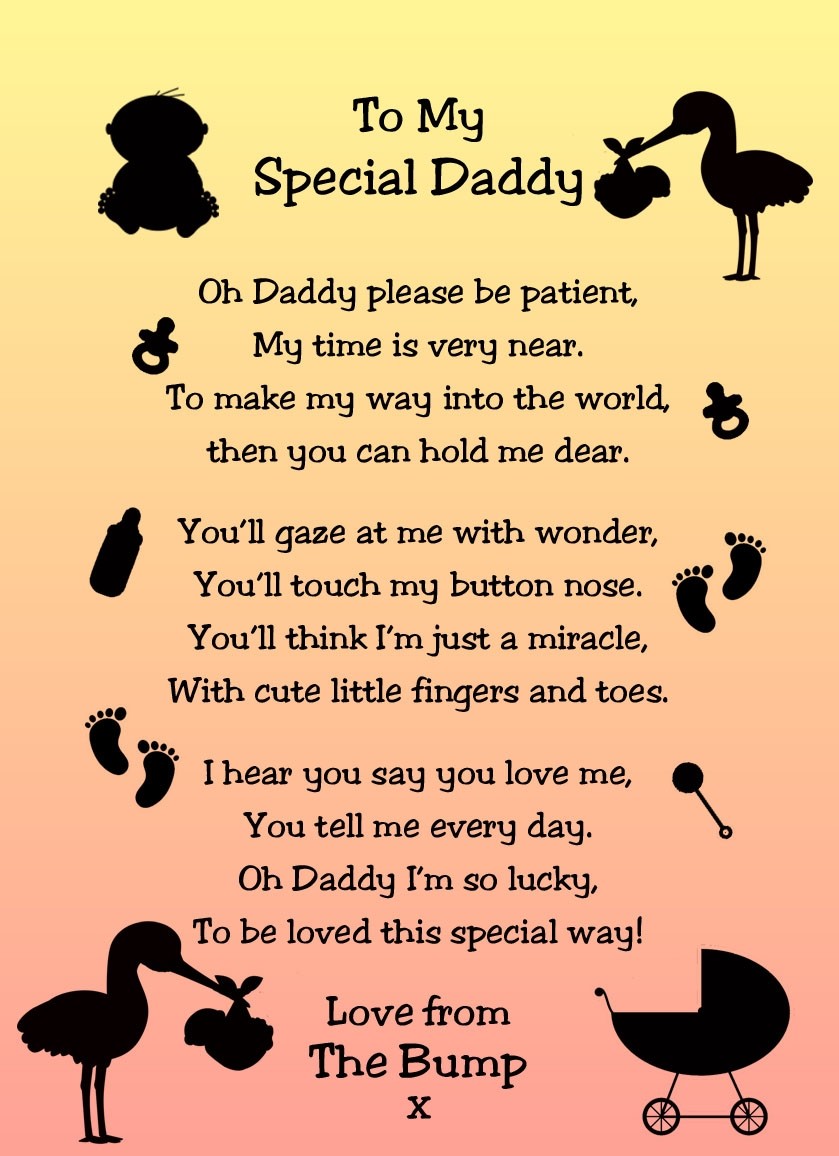 from The Bump Poem Verse 'to My Special Daddy' Baby Peach Greeting Card