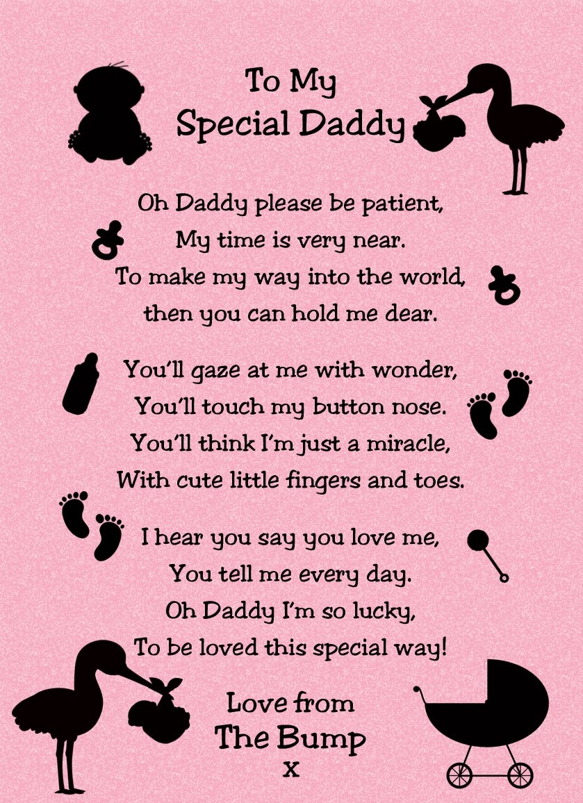 from The Bump Poem Verse 'to My Special Daddy' Baby Pink Greeting Card