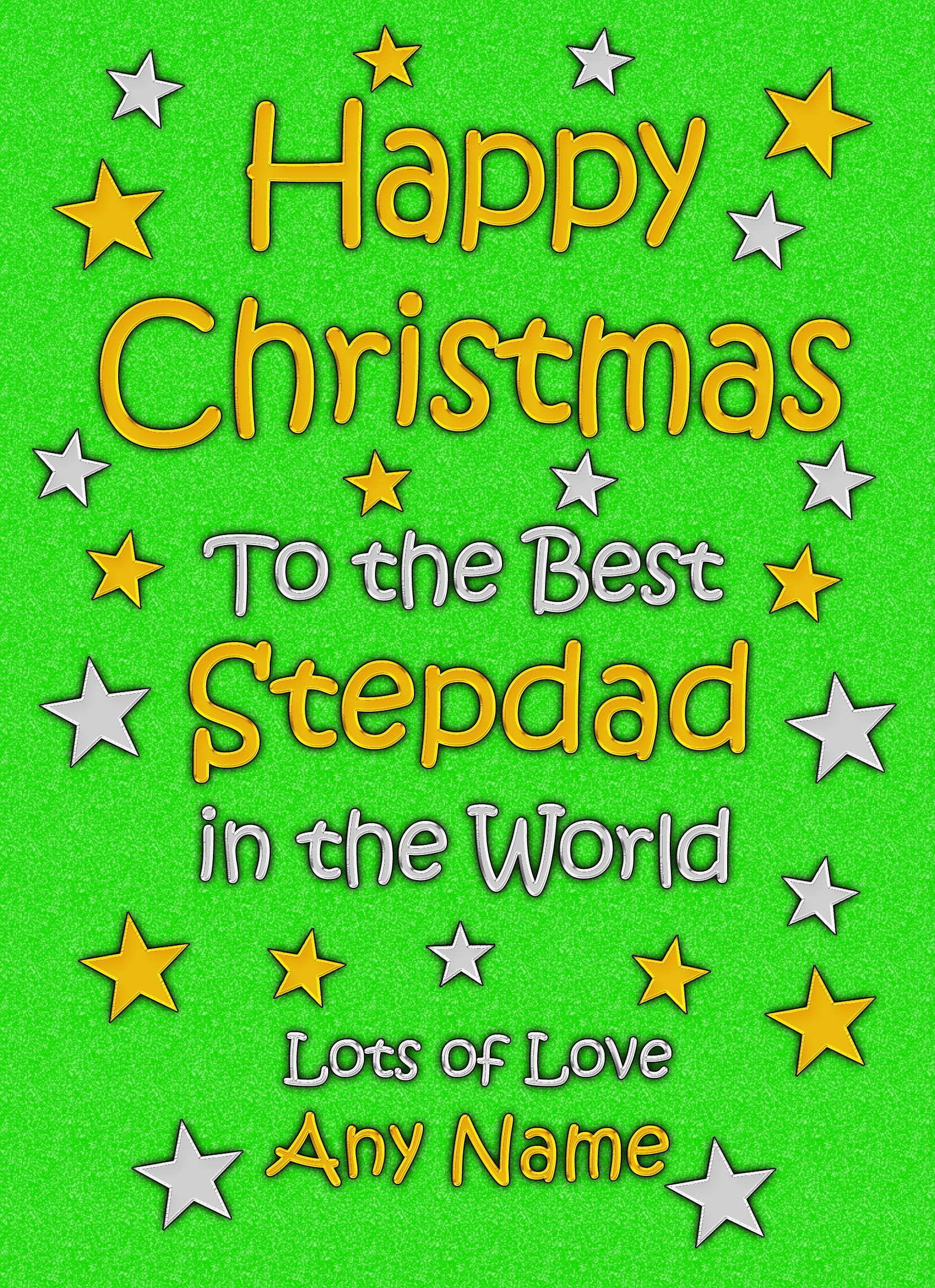 Personalised Stepdad Christmas Card (Green)
