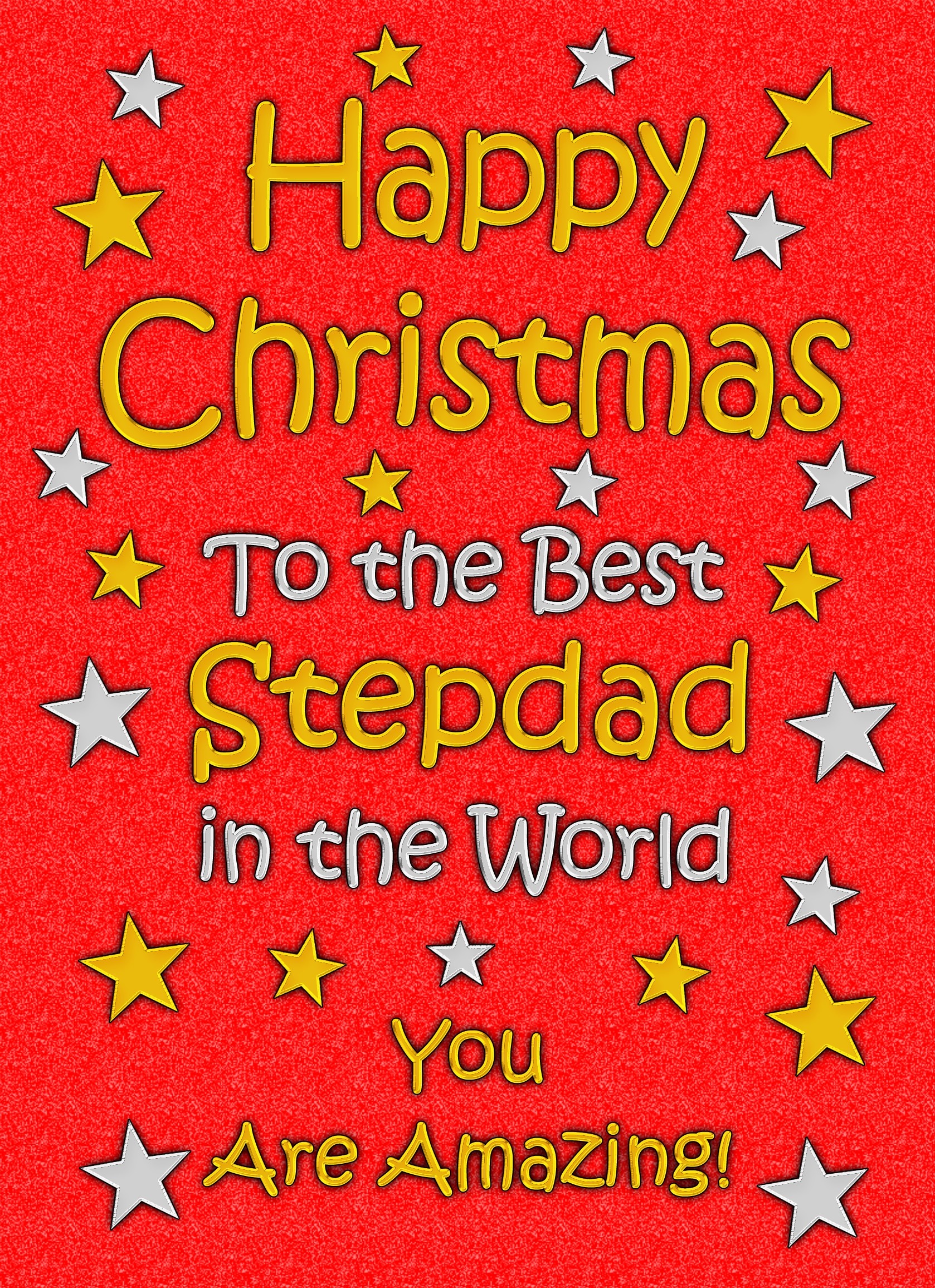 Stepdad Christmas Card (Red)