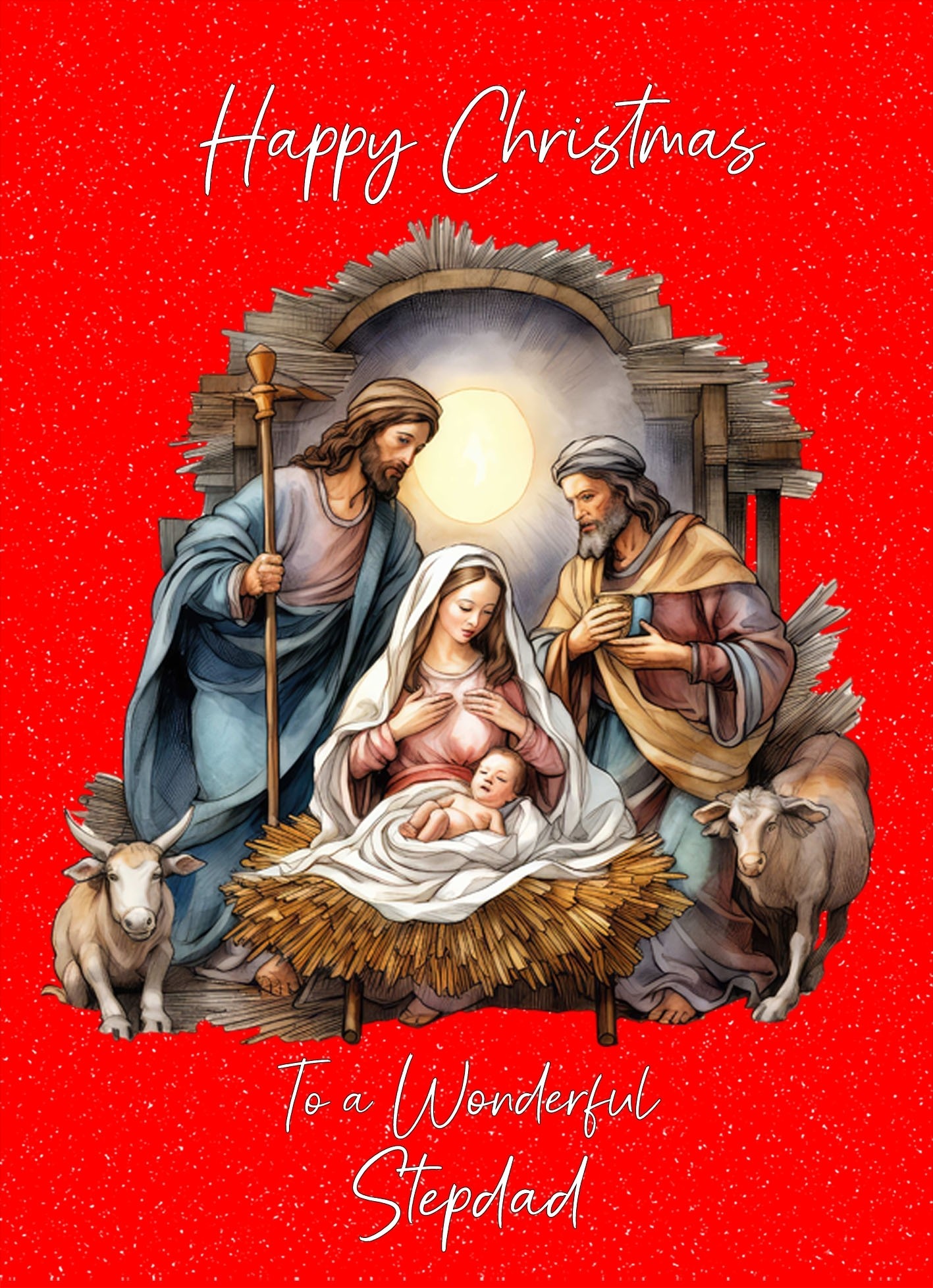 Christmas Card For Stepdad (Nativity Scene)
