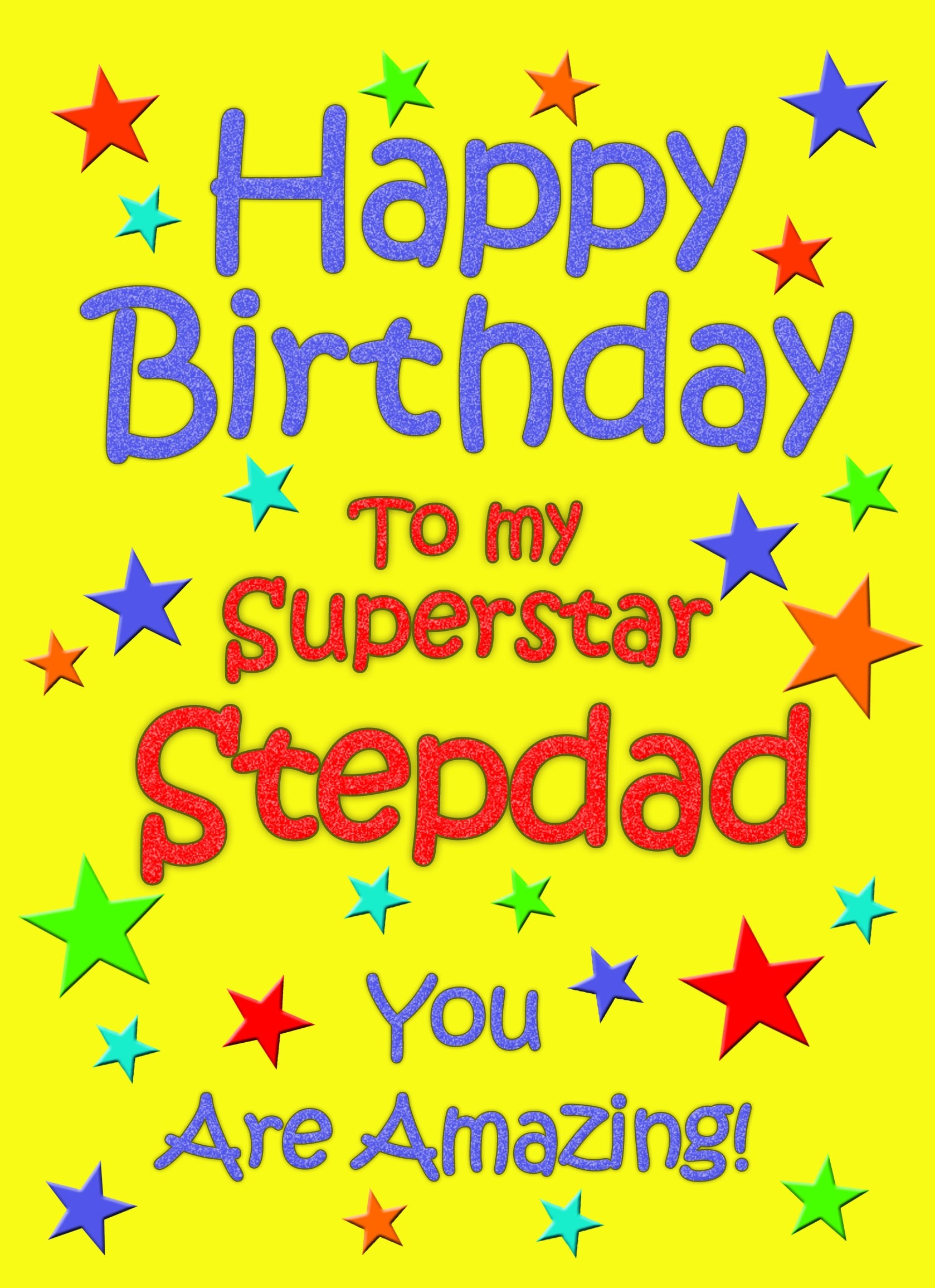 Stepdad Birthday Card (Yellow)