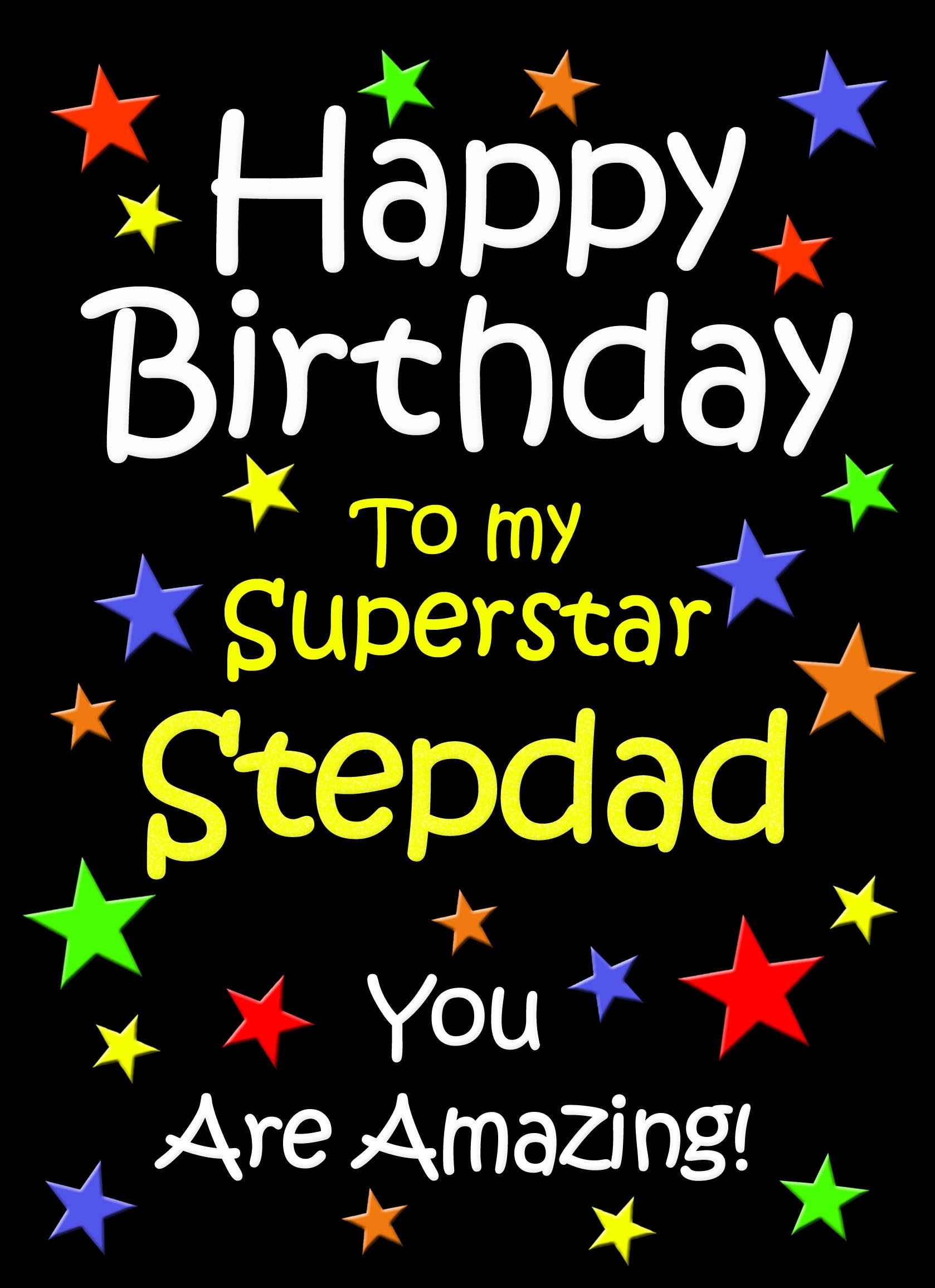 Stepdad Birthday Card (Black)