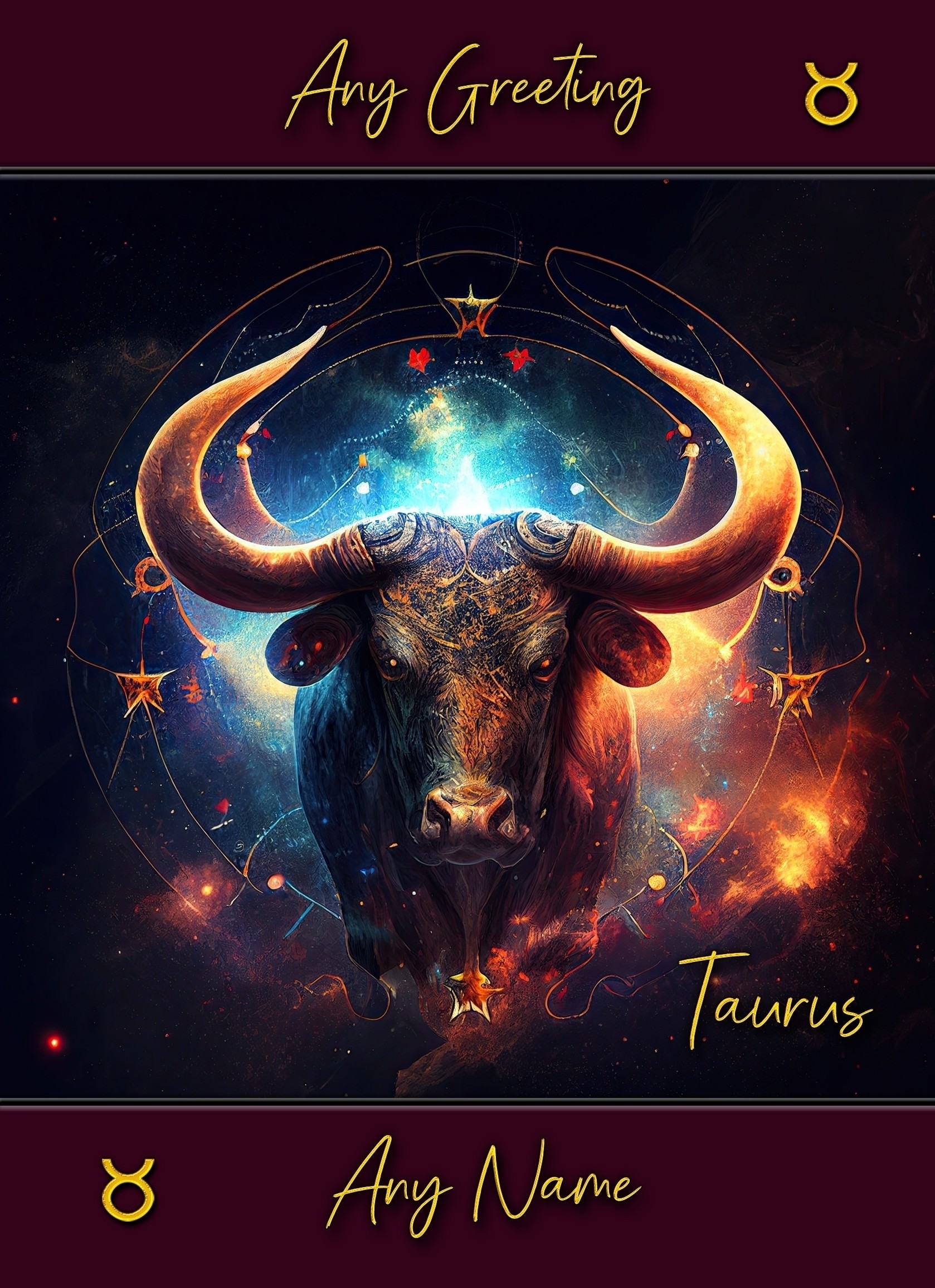 Personalised Fantasy Horoscope Greeting Card (Taurus)