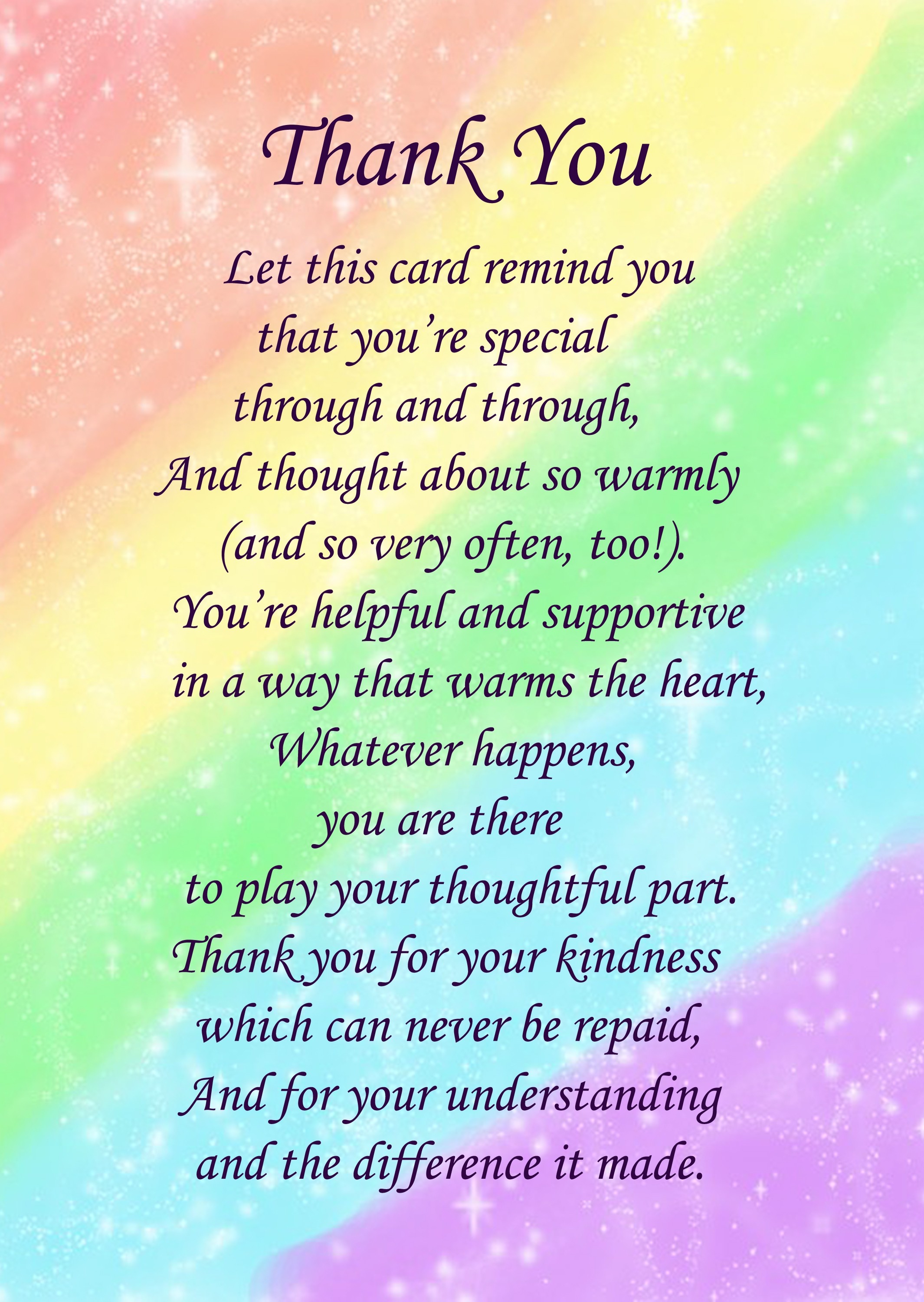 Thank You Verse Poem Card