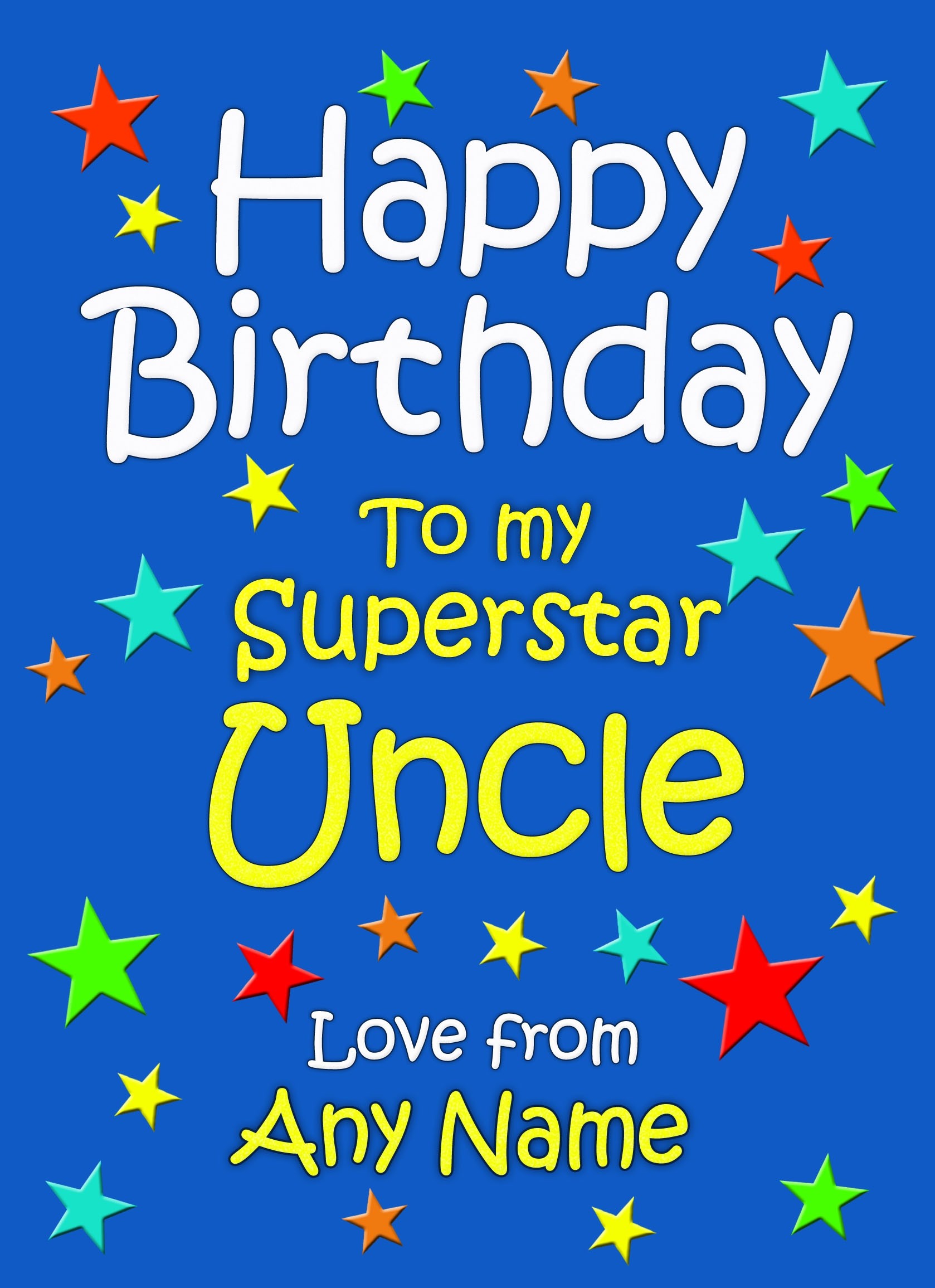 Personalised Uncle Birthday Card (Blue)