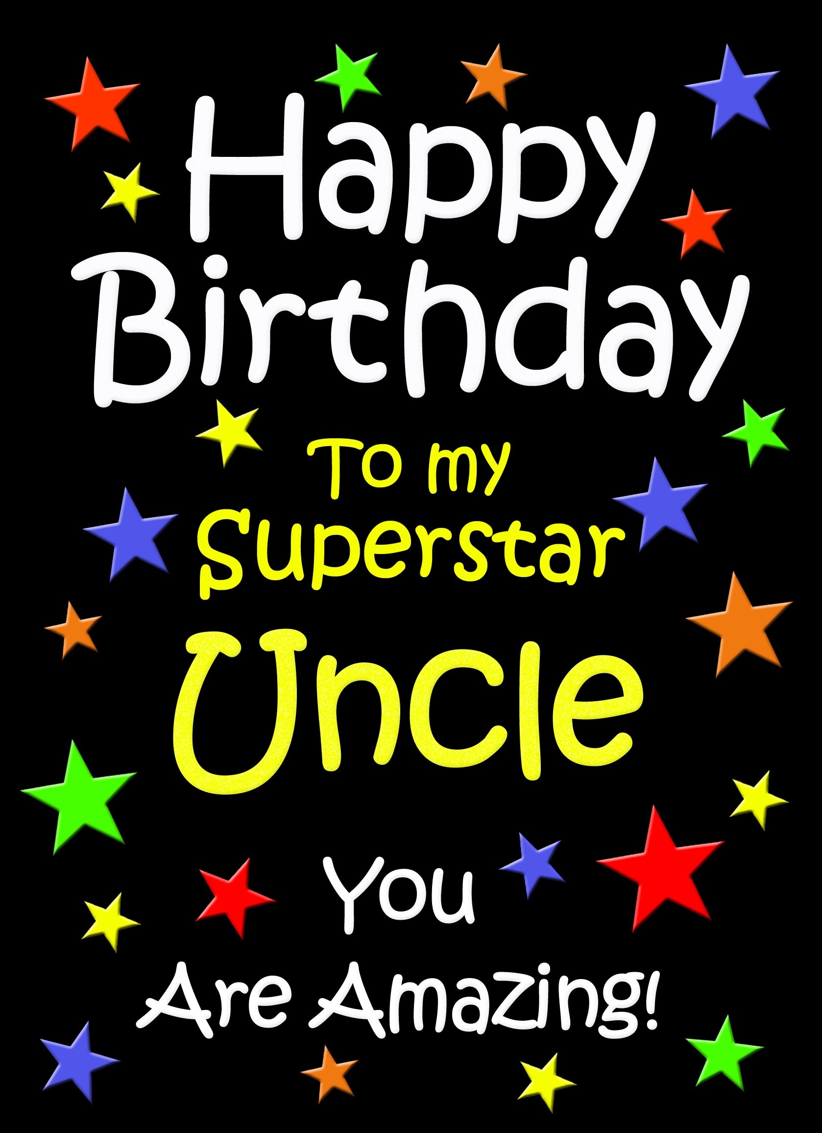 Uncle Birthday Card (Black)