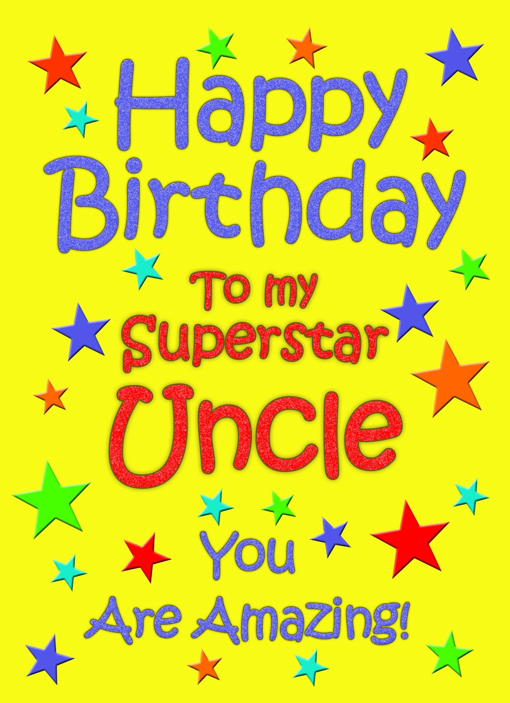 Uncle Birthday Card (Yellow)