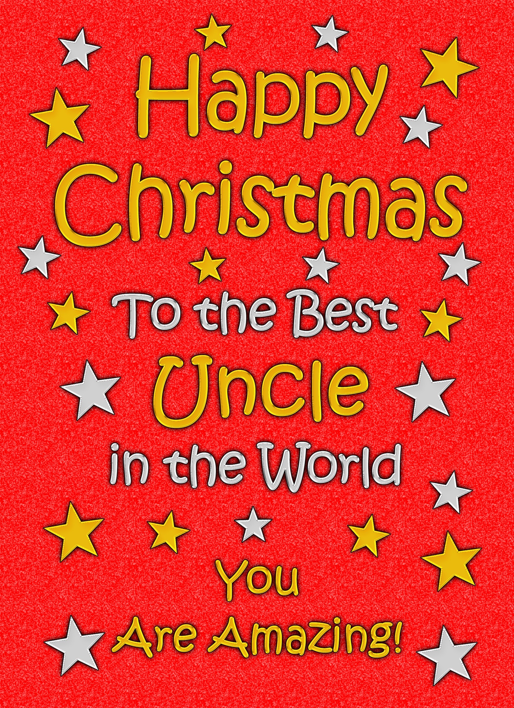 Uncle Christmas Card (Red)
