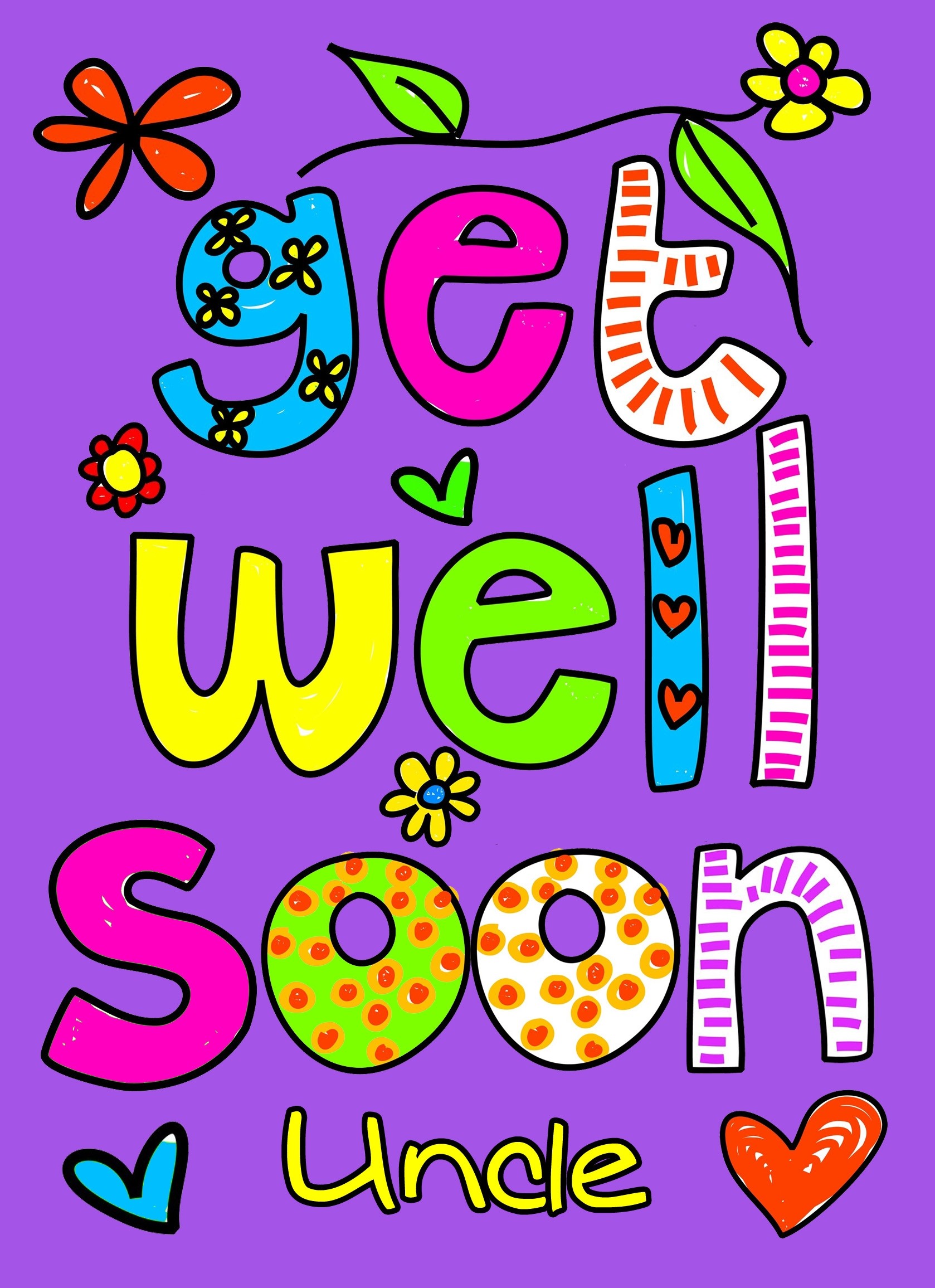 Get Well Soon 'Uncle' Greeting Card