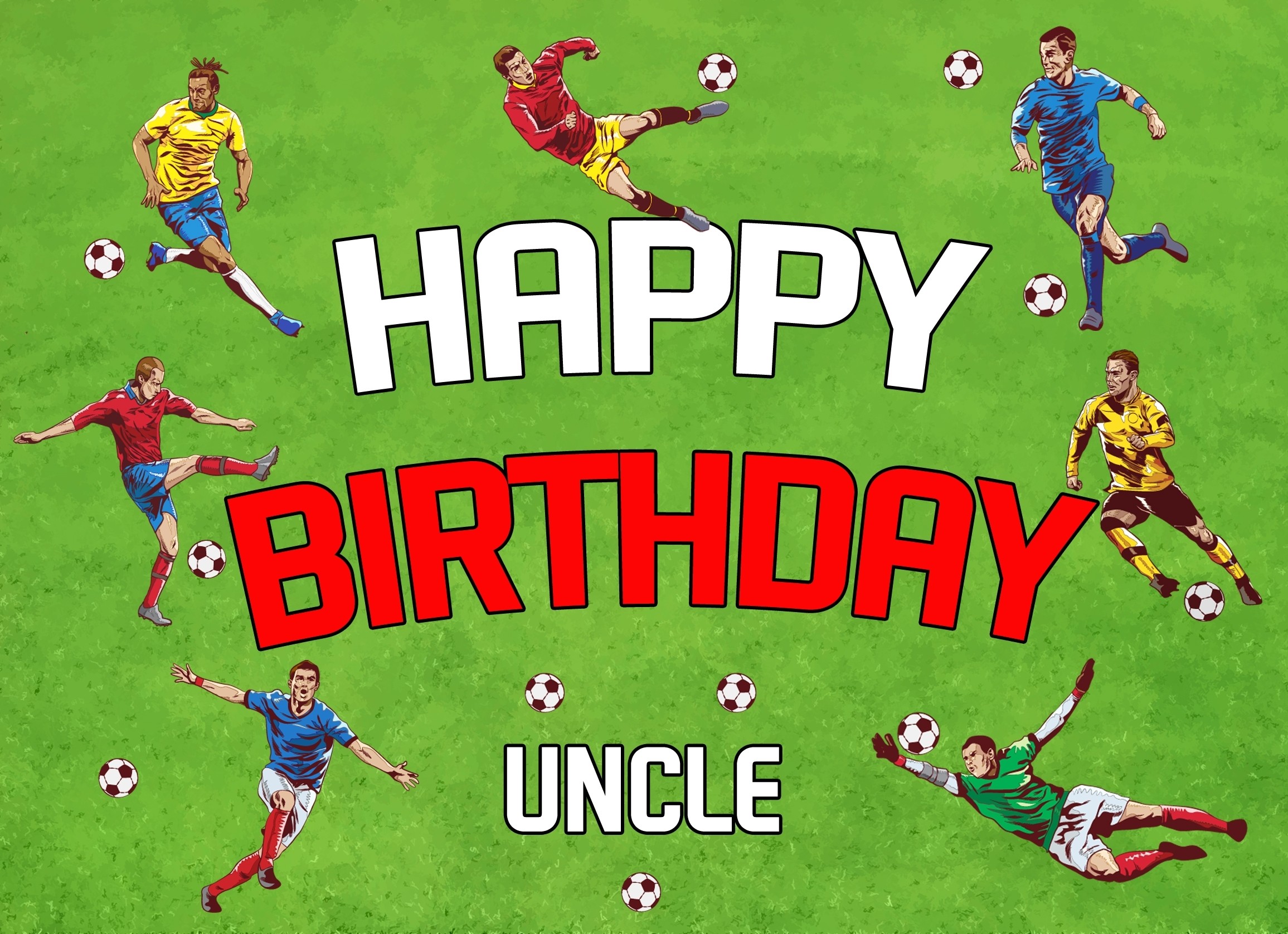 Football Birthday Card For Uncle (Landscape)