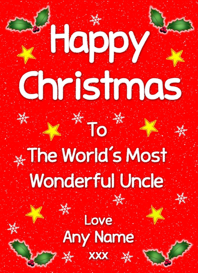 Personalised 'Uncle' Christmas Greeting Card