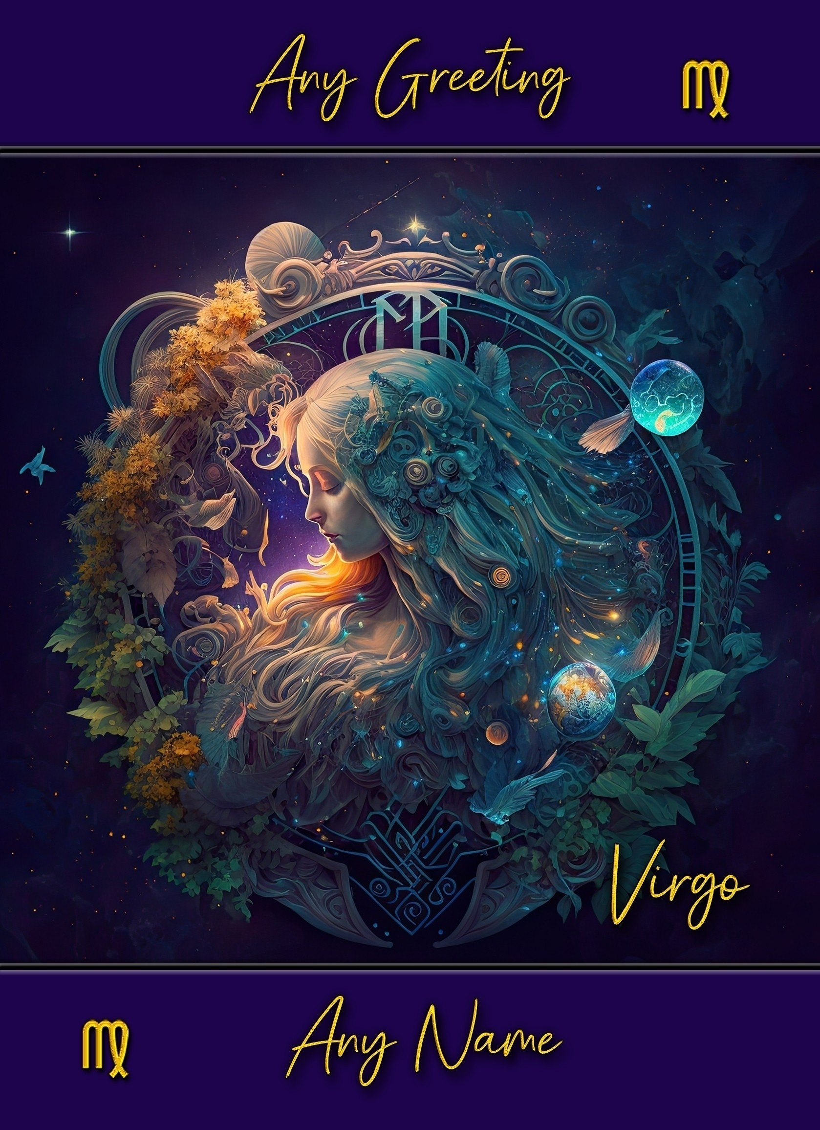 Personalised Fantasy Horoscope Greeting Card (Virgo)