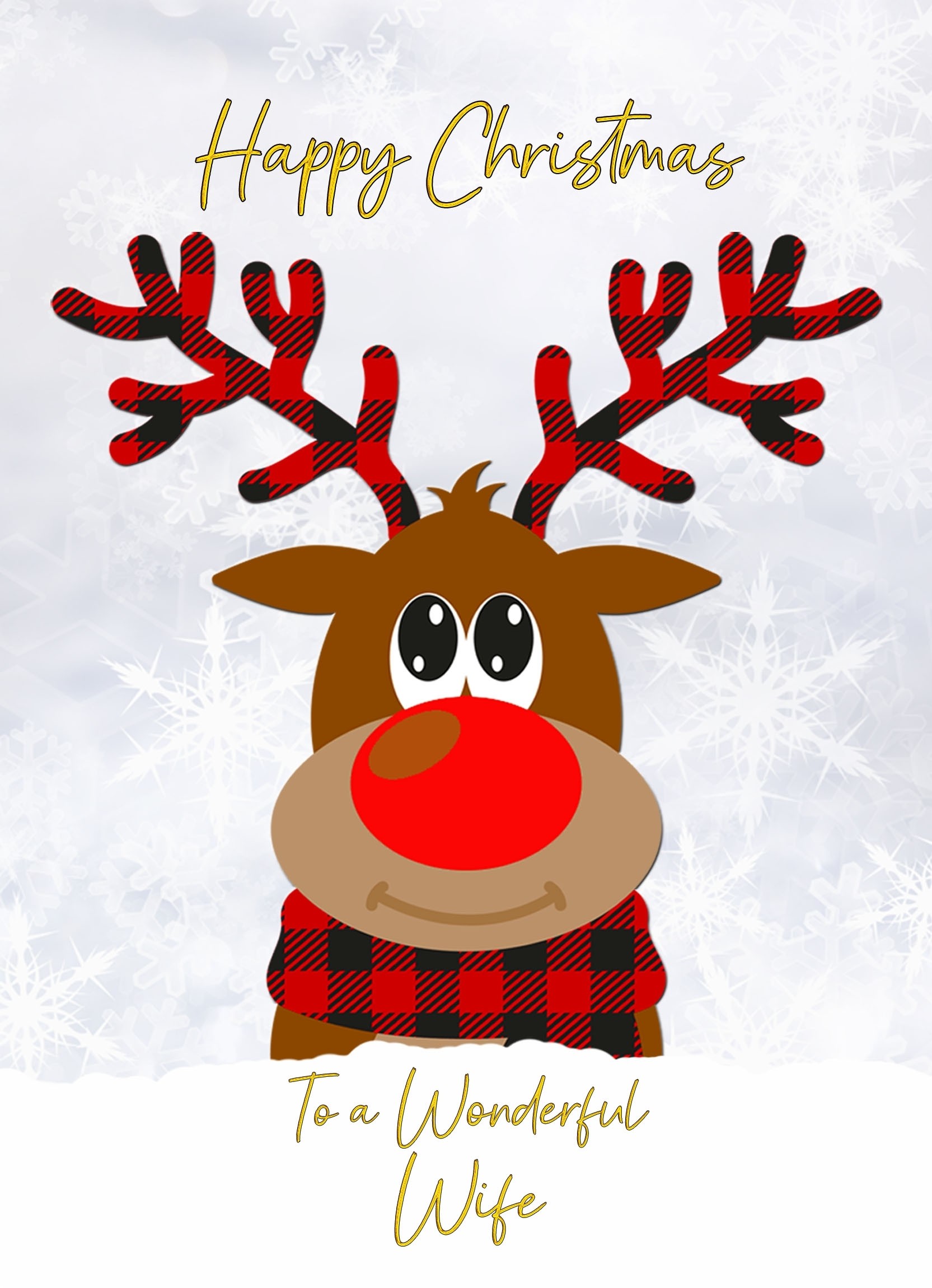 Christmas Card For Wife (Reindeer Cartoon)