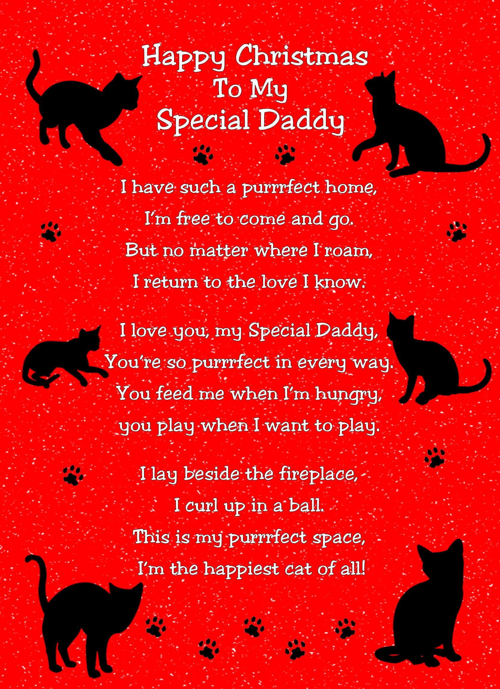 from The Cat Christmas Poem Verse Card (Special Daddy)