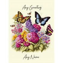 Personalised Butterfly Art Greeting Card (Birthday, Fathers Day, Any Occasion)