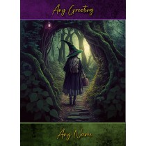 Personalised Witch Art Fantasy Greeting Card (Birthday, Fathers Day, Any Occasion)