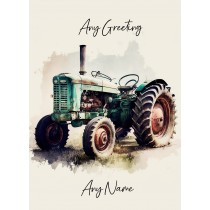 Personalised Tractor Art Greeting Card (Birthday, Fathers Day, Any Occasion) 1
