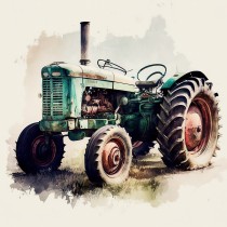 Tractor Art Square Blank Card 1