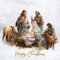 Nativity Scene Christmas Square Card (Design 1)