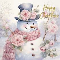 Snowman Christmas Square Card (Design 1)