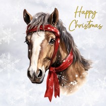 Horse Art Christmas Square Card (Design 1)