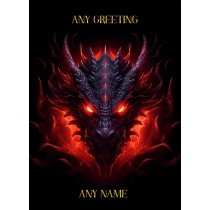 Personalised Fantasy Art Dragon Greeting Card (Design 1)