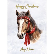 Personalised Horse Art Christmas Card (Design 1)