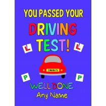 Personalised Passed Your Driving Test Card (Well Done, Blue)