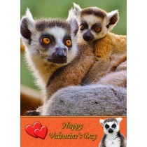Lemur Valentine's Day Card