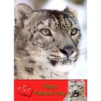 Snow Leopard Valentine's Day Card