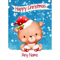 Personalised Christmas Card (Happy Christmas, Bear)