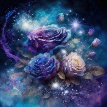 Rose Flower Fantasy Art Blank Greeting Card