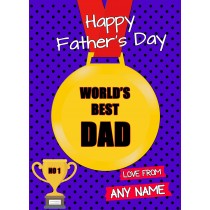 Personalised Fathers Day Card (Dad, Medal)