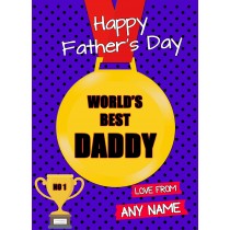 Personalised Fathers Day Card (Daddy, Medal)