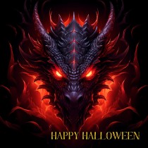 Gothic Fantasy Dragon Halloween Square Card (Design 1)
