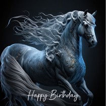 Fantasy Horse Square Birthday Card Design 1