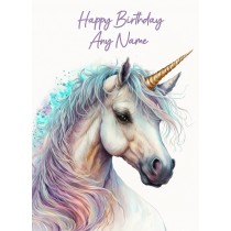 Personalised Fantasy Unicorn Greeting Card (Birthday, Fathers Day, Any Occasion) Design 1