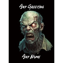 Personalised Fantasy Zombie Greeting Card (Birthday, Fathers Day, Any Occasion) Design 1