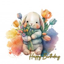 Bunny Rabbit Watercolour Birthday Card 1