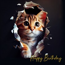 Cat Kitten Art Birthday Card 1