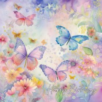 Pastel Butterfly Watercolour Birthday Card 1
