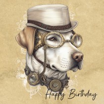 Labrador Fantasy Steampunk Square Birthday Card (Design 1)