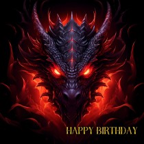 Gothic Fantasy Dragon Birthday Square Card (Design 1)