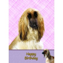 Afghan Hound Dog Birthday Card