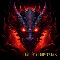 Gothic Fantasy Dragon Christmas Square Card (Design 1)