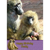 Personalised Baboon Monkey Card