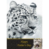 Snow Leopard Father's Day Card
