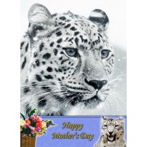Snow Leopard Mother's Day Card