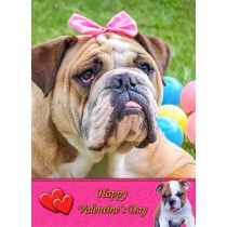 Bulldog Valentine's Day Card